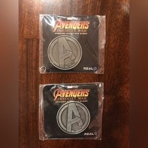 2X Disney Marvel Avengers Infinity War Opening Night Film Coins Collectable
